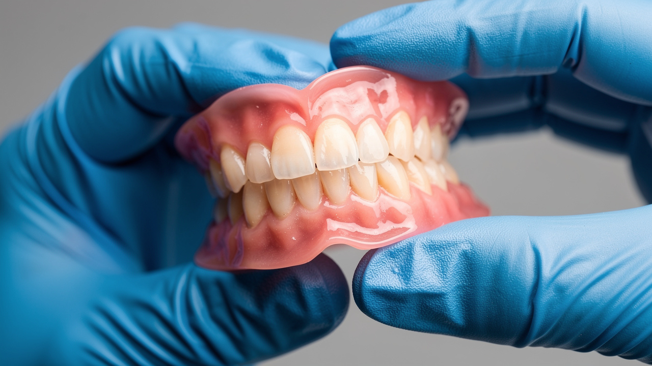 High-quality denture showing material construction