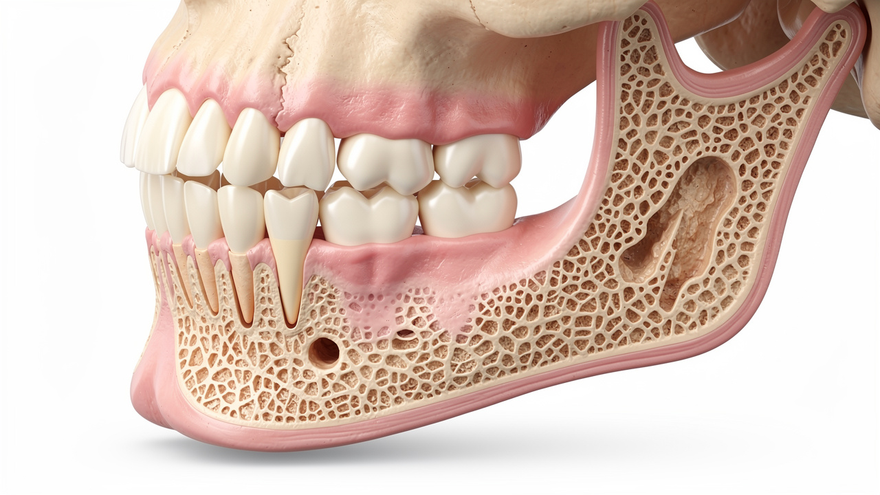 Jawbone changes affecting denture fit
